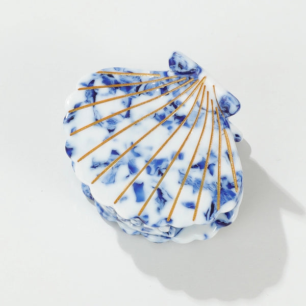 Small Coastal Blue Seashell Claw Clip