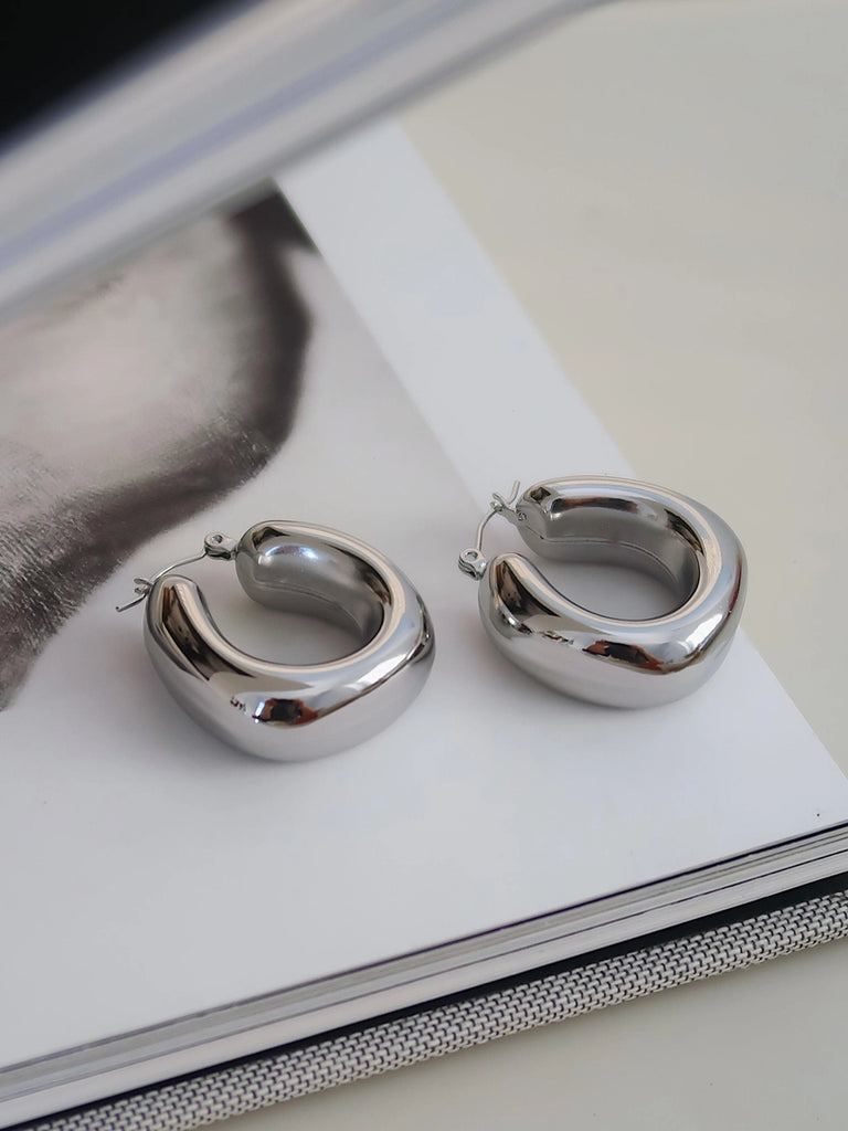 Silver Hunter 18K Classic U Hoop Earrings