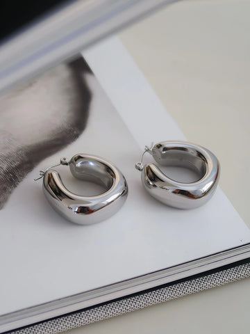 Silver Hunter 18K Classic U Hoop Earrings