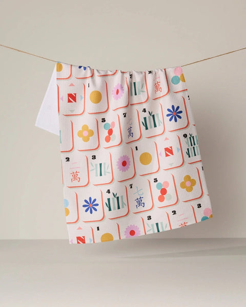Mahjong Tile Toss Tea Towel