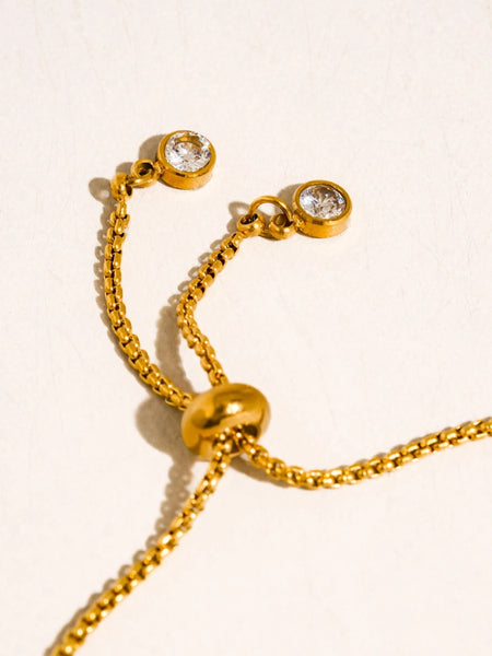 Montessa 18K Cz Adjustable Bar Bracelet