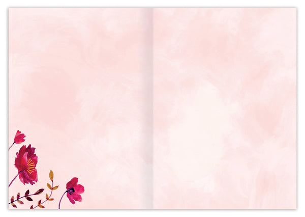 Red Posies Blank Card