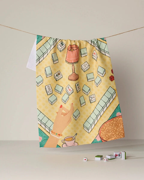 Lucky Hand Mahjong Tea Towel