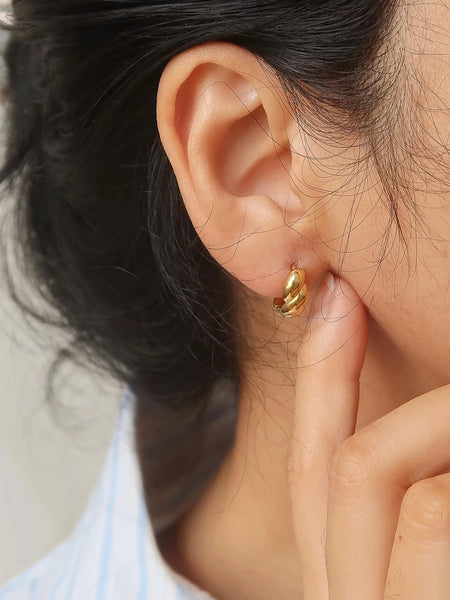 Gold Brea 18K Twisted Hoop Earrings