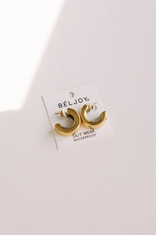 Evonne Flat Gold Hoops