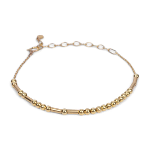 Gold Morse Code Beaded Bracelet - Friendship