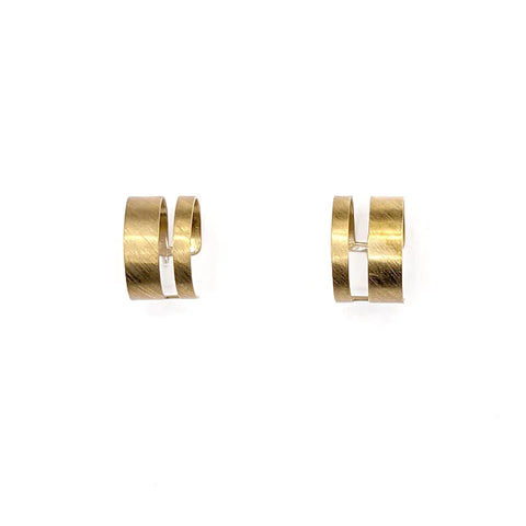 Honor Huggie Earrings - Brass