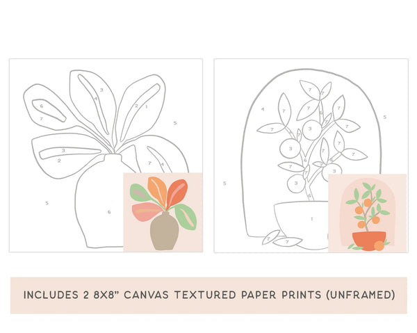 Citrus + Leafy Meditative Art Paint By Number Kit + Easel