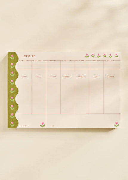 Garden Border Weekly Plan Notepad