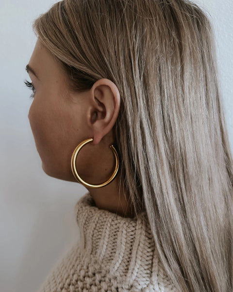Ethel Gold Hoop Earrings - Large