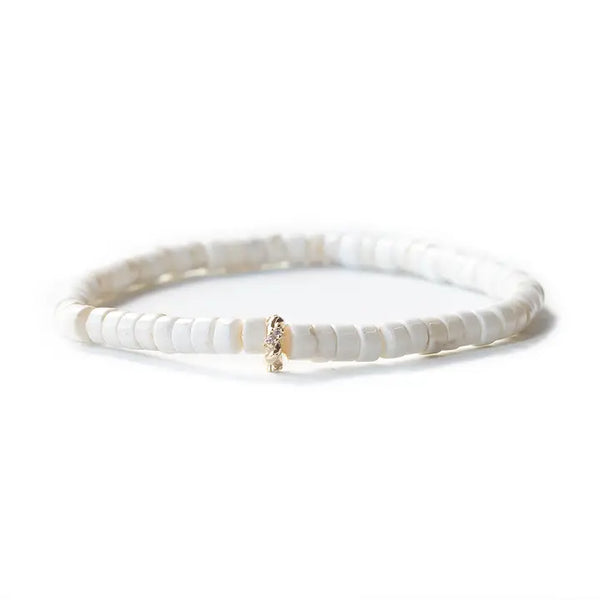 Heishi Gemstone Bracelet - Howlite