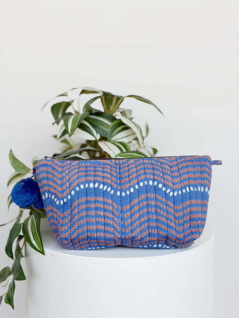 Hana Hand Block Printed Pouch - Free Gift with Every $75 You Spend