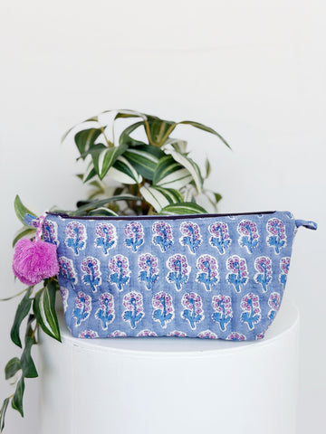Mei Hand Block Printed Pouch - Free Gift with Every $75 You Spend
