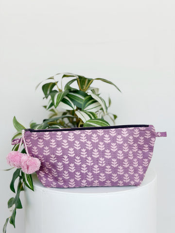 Ruth Hand Block Printed Pouch - Free Gift with Every $75 You Spend
