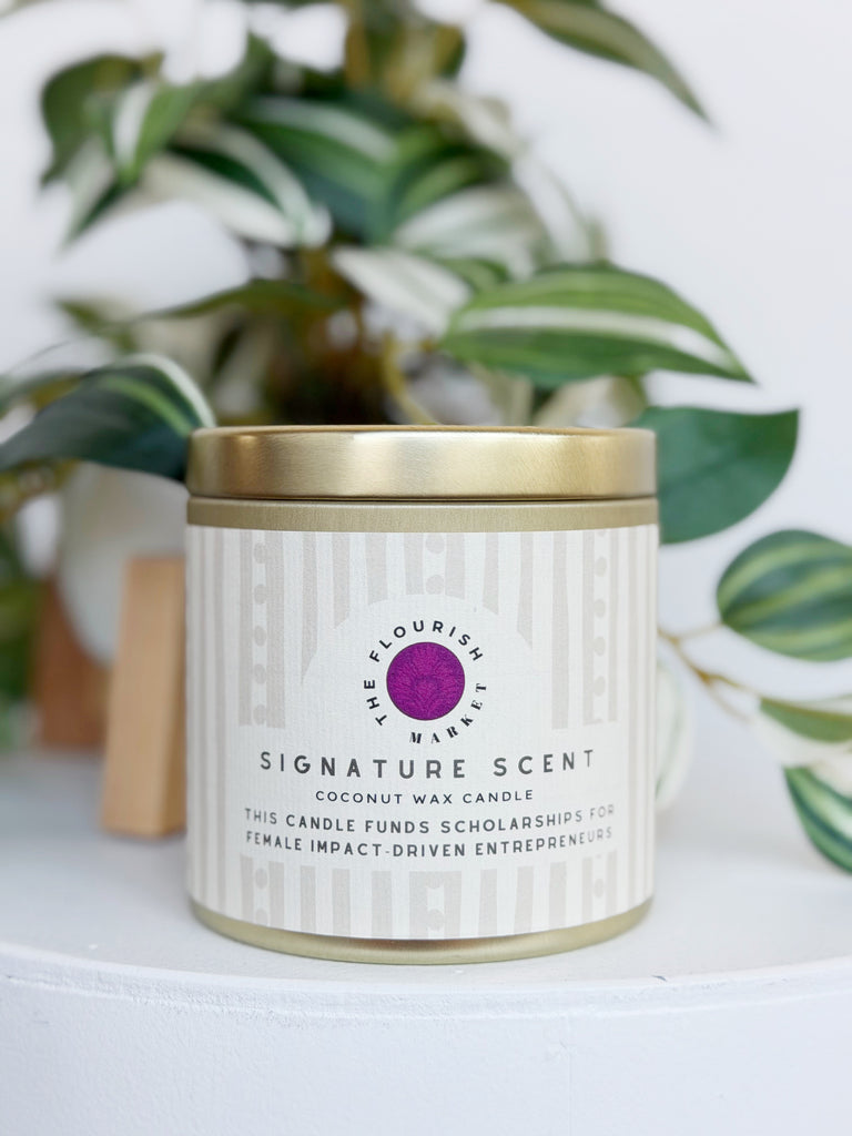 White Cream Flourish Signature Candle
