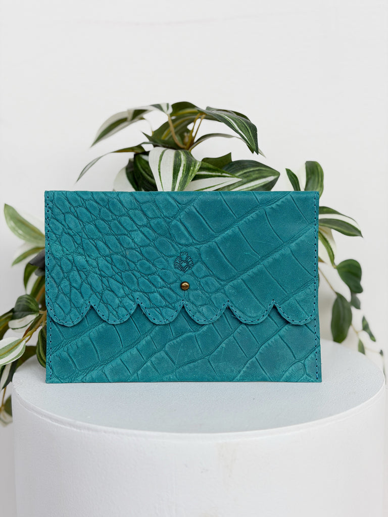 Textured Teal Mahjong Card Holder