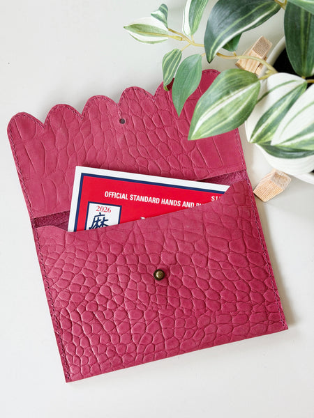 Textured Pink Mahjong Card Holder