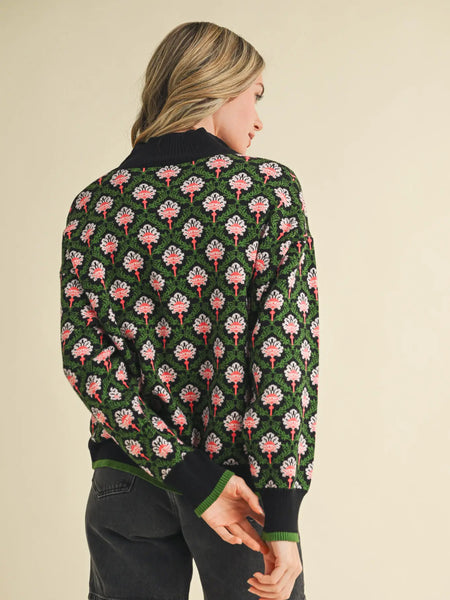 Moe Sweater -- Black Floral