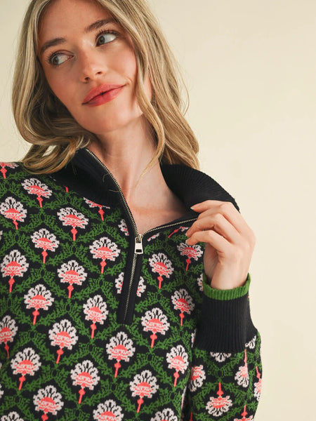 Moe Sweater -- Black Floral