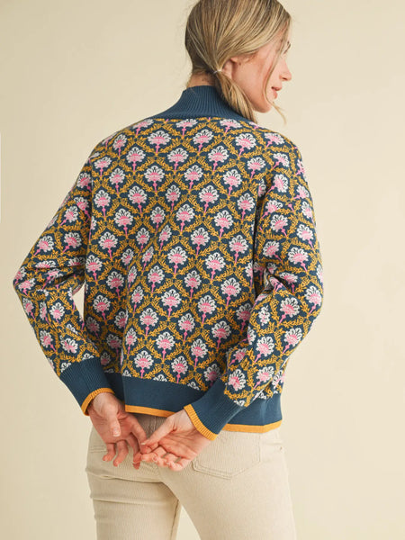 Moe Sweater -- Blue Floral