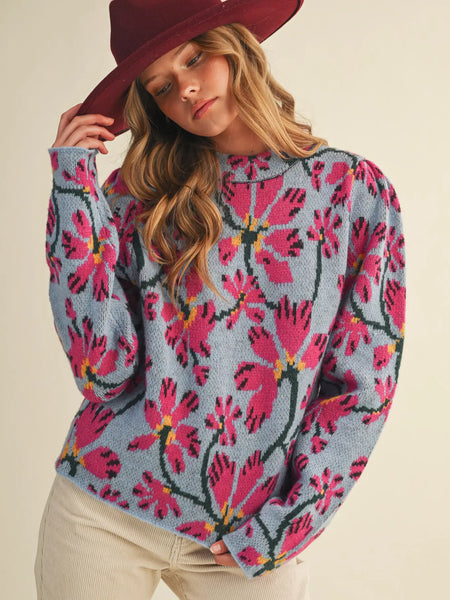 Shangela Sweater -- Blue Fuschia