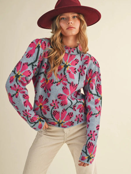 Shangela Sweater -- Blue Fuschia