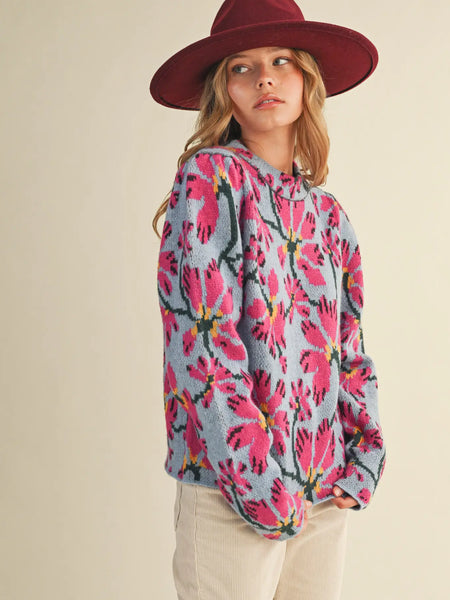 Shangela Sweater -- Blue Fuschia