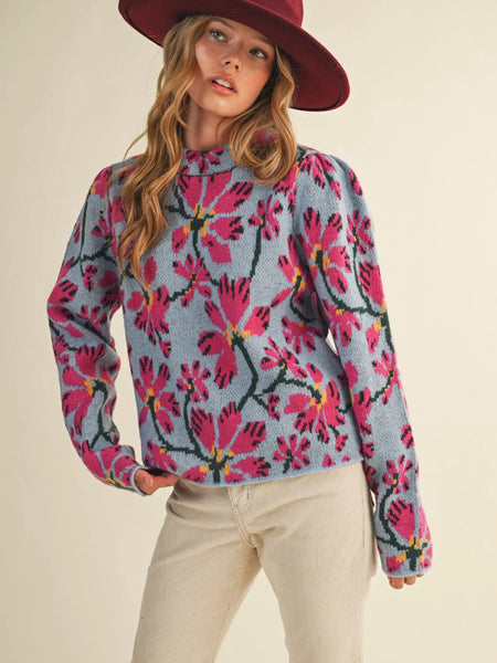 Shangela Sweater -- Blue Fuschia