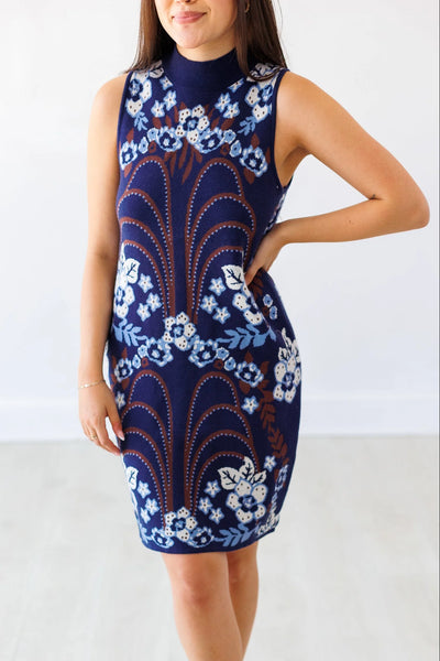 Cara Dress -- Navy