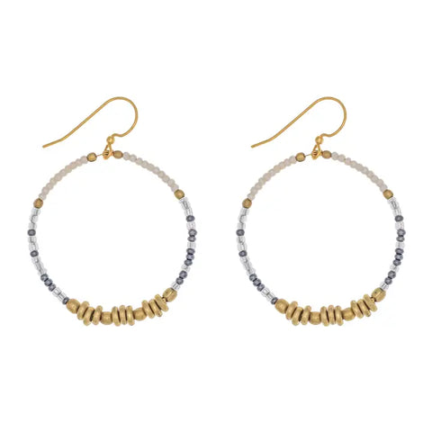 Color Blocked Brass Hoop - Elemental