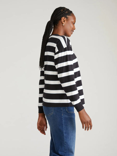 Baines Top -- Black/White Stripe
