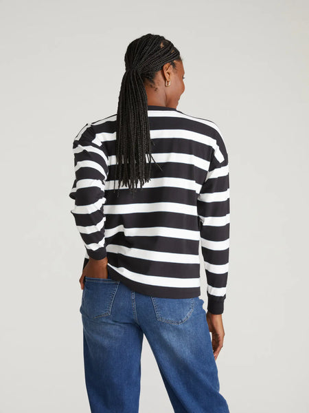 Baines Top -- Black/White Stripe