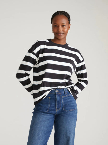 Baines Top -- Black/White Stripe