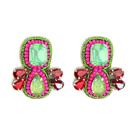 Suri Studs - Red/Green/Pink
