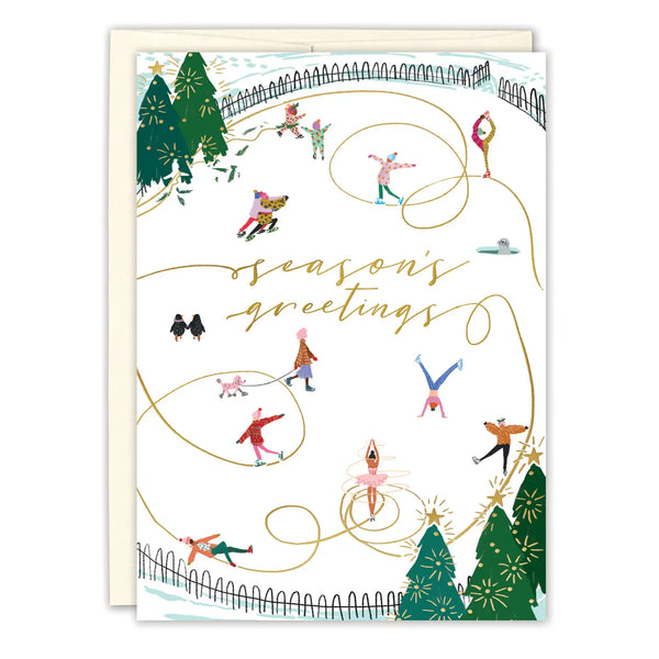 Ice Skaters Boxed Holiday Card Set