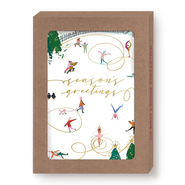 Ice Skaters Boxed Holiday Card Set