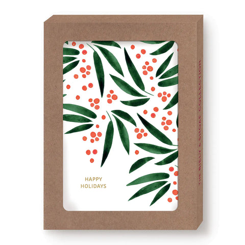 Red Berries Boxed Holiday Card Set