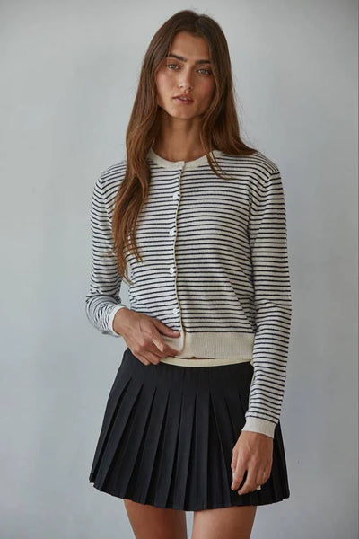 Lohan Cardigan -- Black Stripes