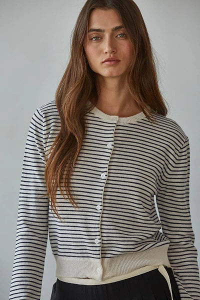 Lohan Cardigan -- Black Stripes