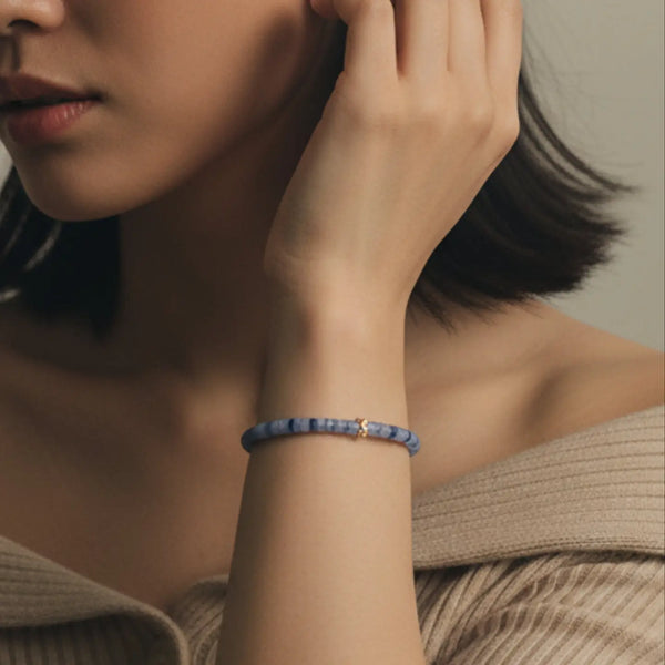 Heishi Gemstone Bracelet - Blue Aventurine
