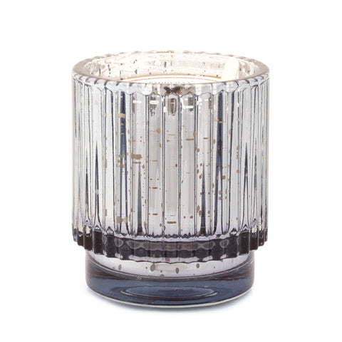 Silver Mercury Ribbed Glass Candle - Cypress + Fir - 4.5oz