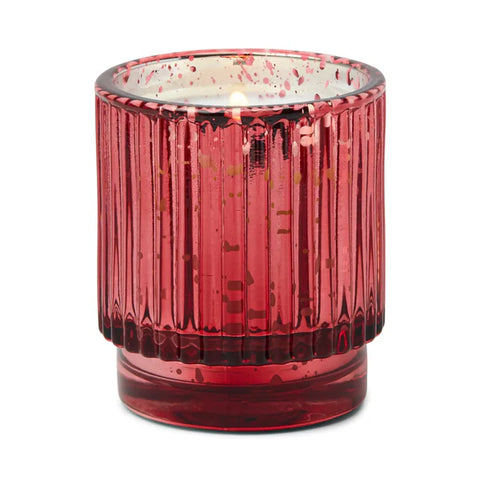 Red Mercury Ribbed Glass Candle - Winter Berry - 4.5oz