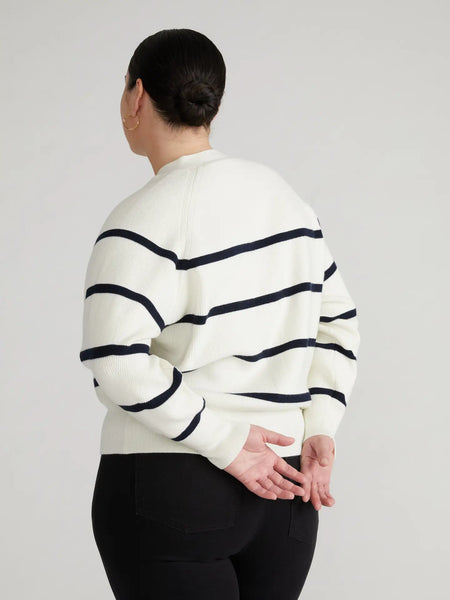 Melissa Cardigan -- White Navy