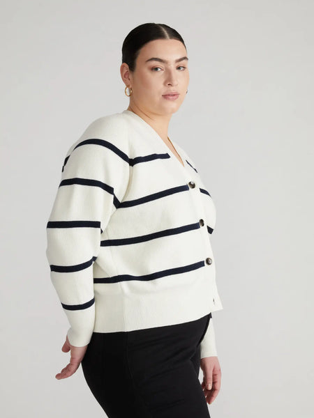 Melissa Cardigan -- White Navy
