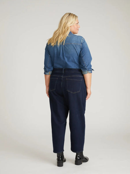 Cropped Barrel Jeans - Dark Indigo