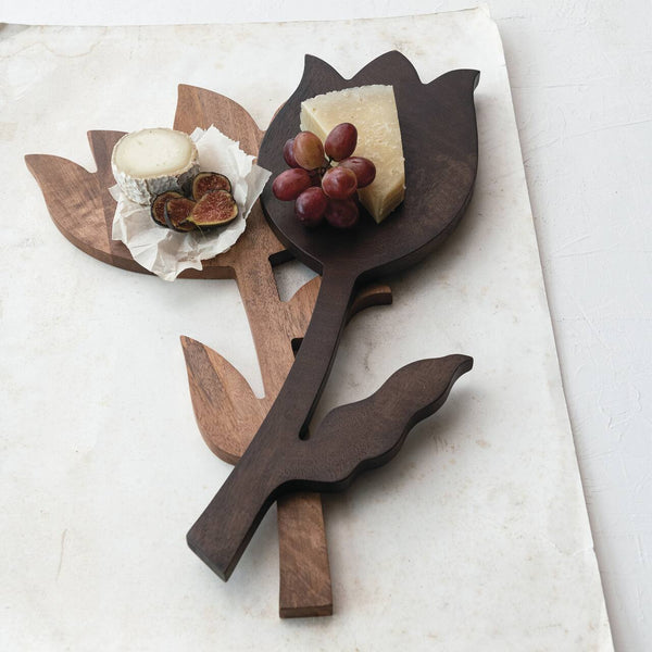 Mango Wood Tulip Shaped Serving Board