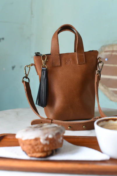 Phone Crossbody - Pebbled Cognac