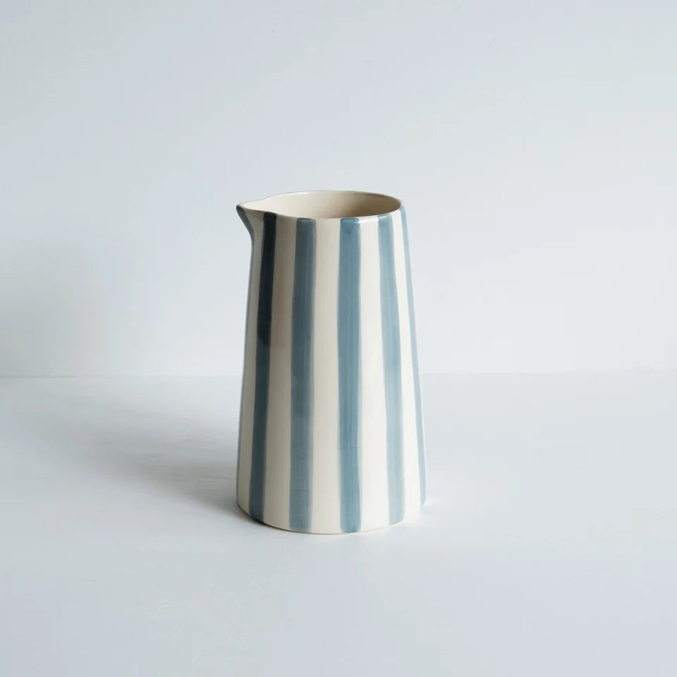 Dove Grey Candy Stripe Pitcher