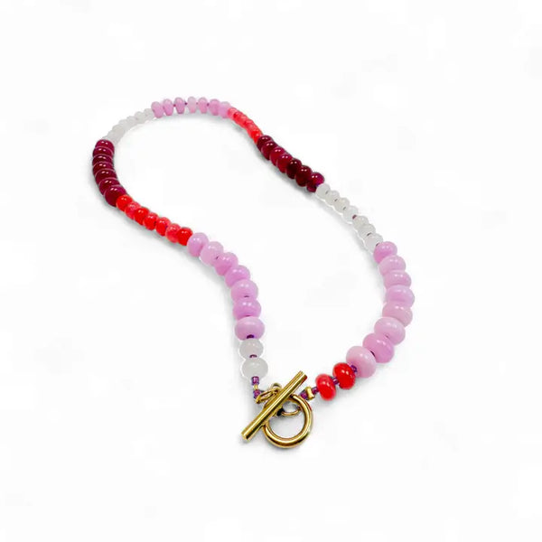 Bold Gemstone Necklace - Blush Crush
