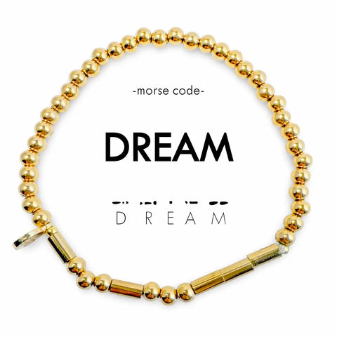 Gold Morse Code Bracelet - Dream